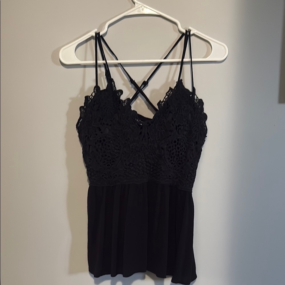 Elegant Black Lace Women's Top